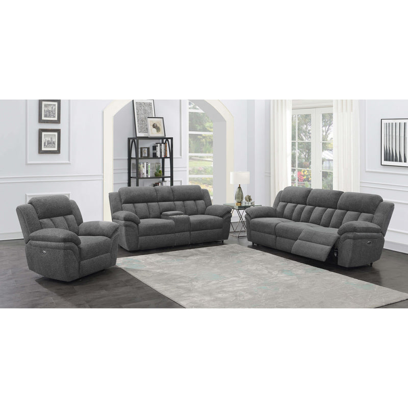 Coaster Furniture Bahrain Power Reclining Fabric Loveseat with Console 609542P IMAGE 3