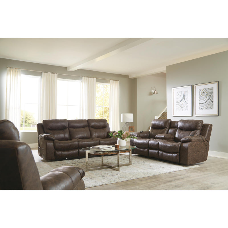 Catnapper Palmer Power Reclining Leather Look Loveseat with Console 763959 1307-29 IMAGE 2