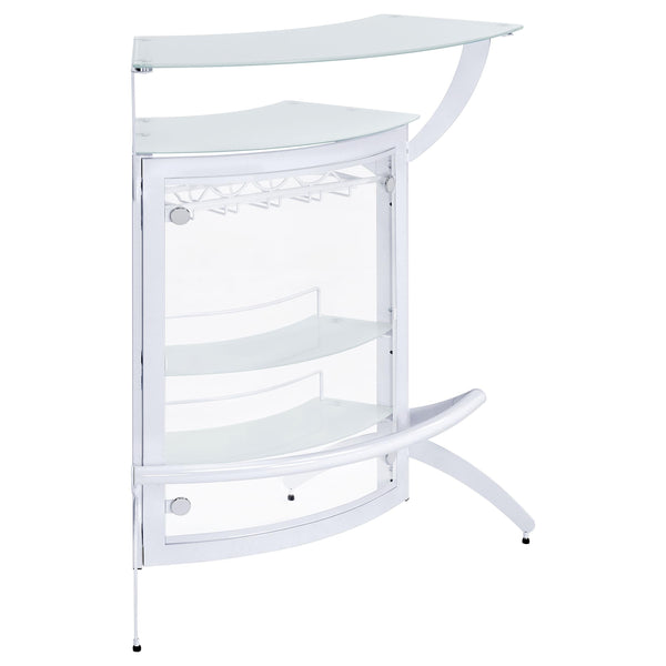 Coaster Furniture Dallas 182136 2-shelf Home Bar - White/Frosted Glass IMAGE 1