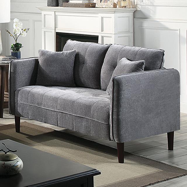 Furniture of America Lynda Stationary Loveseat CM6736DG-LV IMAGE 1