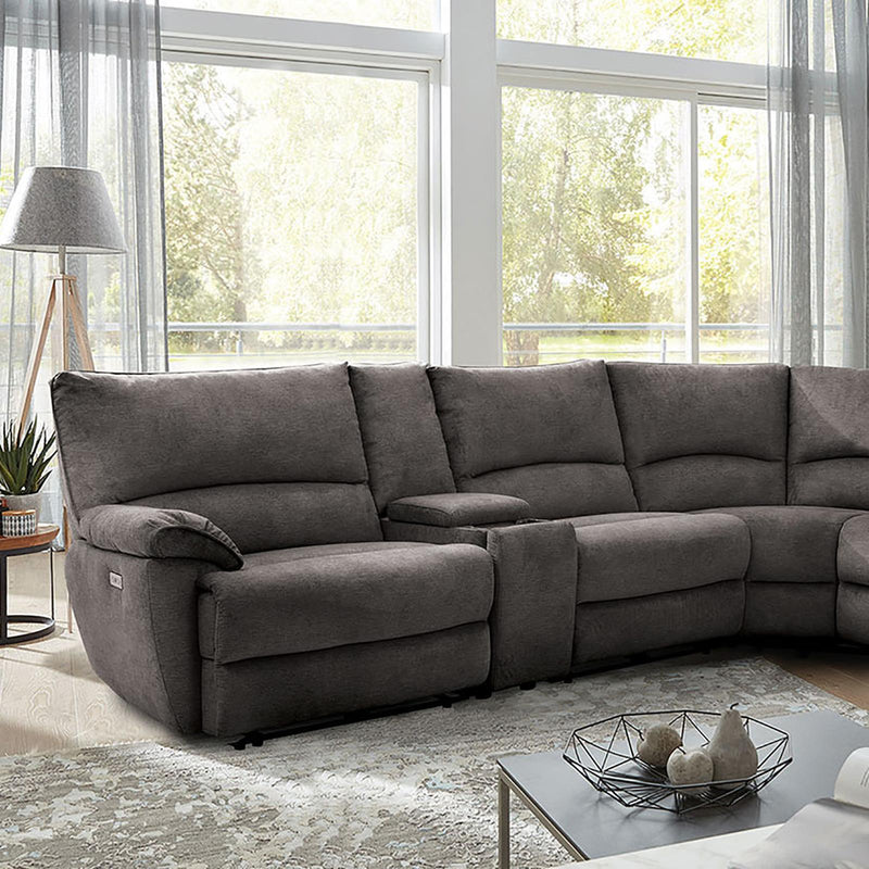 Furniture of America Cerelia Power Reclining Fabric Sectional CM9909GY-SECT-PM IMAGE 1