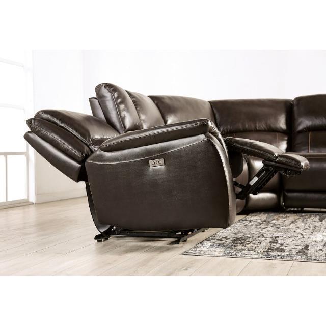 Furniture of America Gorgius Power Reclining Leather Match Sectional CM9910ES-SECT-PM IMAGE 7