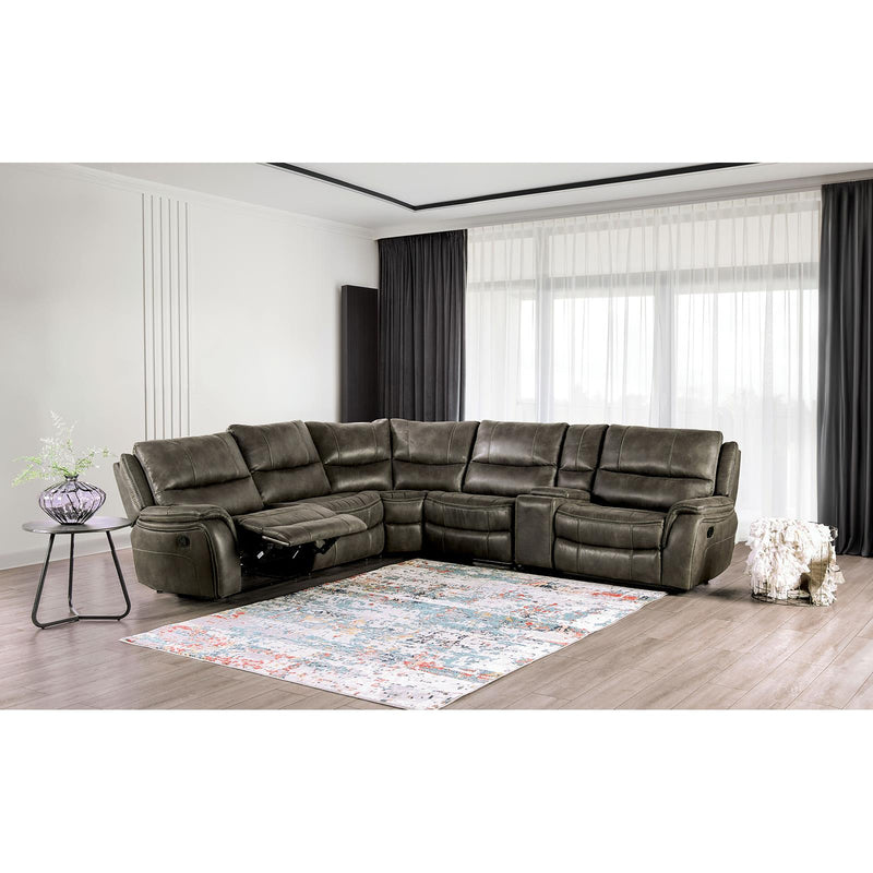 Furniture of America Jerominus Reclining Fabric Sectional CM9912DG-SECT IMAGE 2