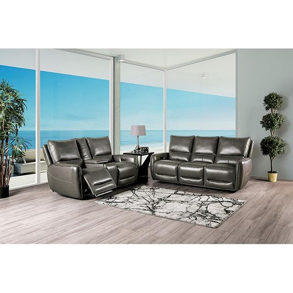 Furniture of America Phineas Power Reclining Loveseat CM9921GY-LV-PM IMAGE 2