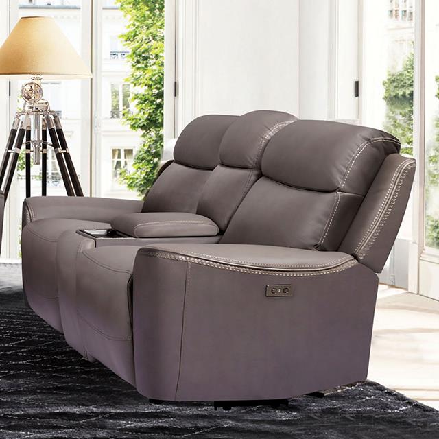 Furniture of America Artemia Power Reclining Loveseat CM9922GY-LV-PM-PK IMAGE 1