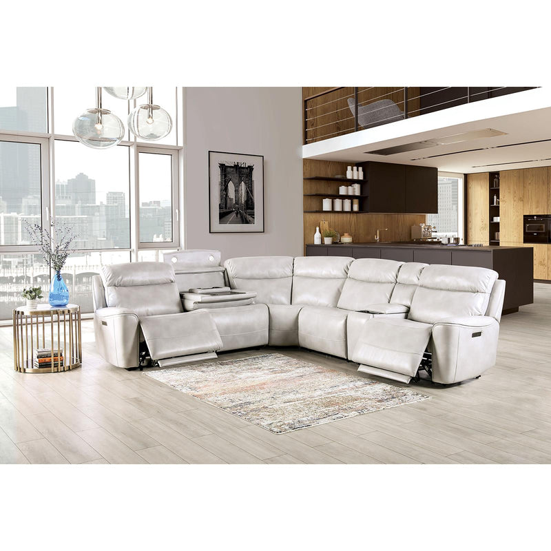 Furniture of America Edmondus Power Reclining Sectional CM9923FG-SECT-PM IMAGE 2