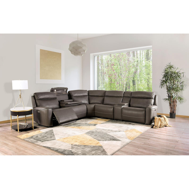 Furniture of America Edmondus Power Reclining Sectional CM9923GY-SECT-PM IMAGE 2