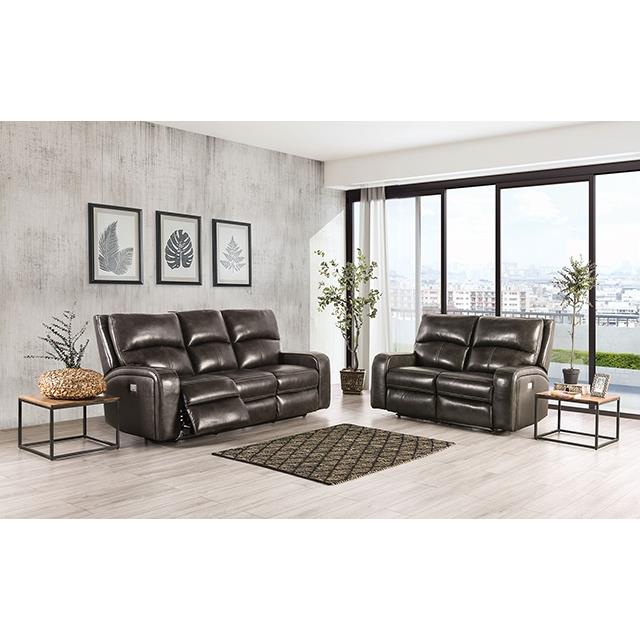 Furniture of America Soterios Power Reclining Sofa CM9924DG-SF-PM IMAGE 2