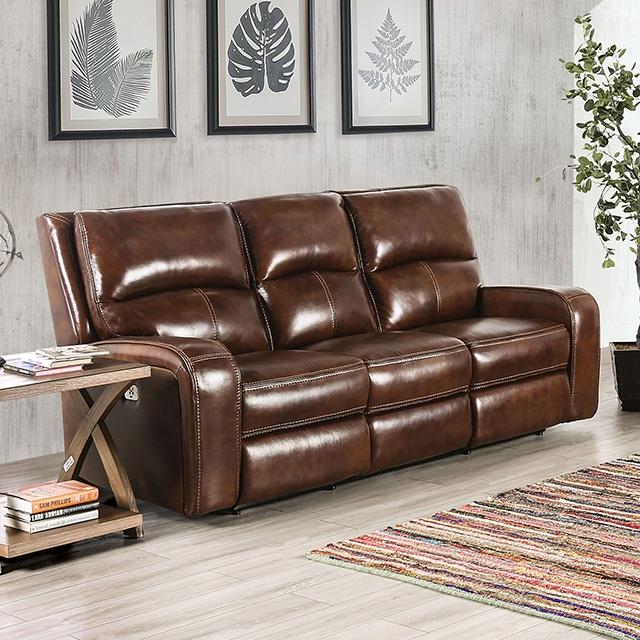 Furniture of America Soterios Power Reclining Sofa CM9924MB-SF-PM IMAGE 1