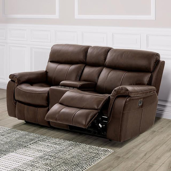 Furniture of America Antenor Power Reclining Loveseat CM9926MB-LV-PM-PK IMAGE 1