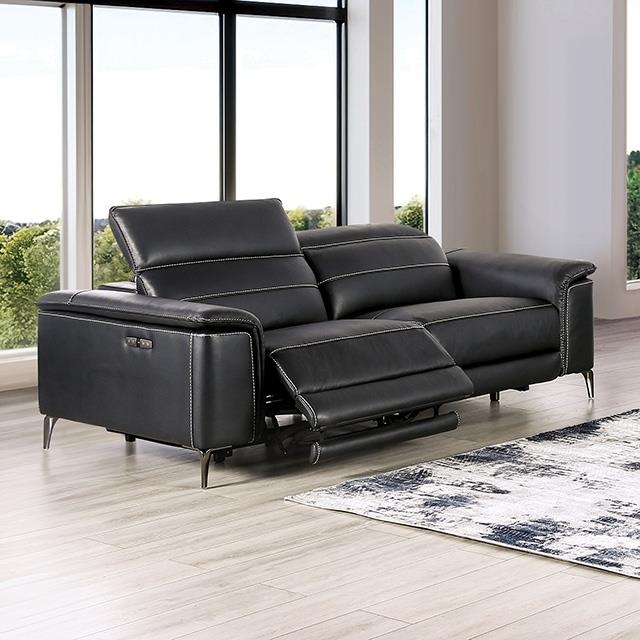 Furniture of America Ascona Power Reclining Leatherette Sofa CM9927BK-SF-PM IMAGE 1