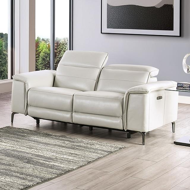 Furniture of America Ascona Power Reclining Leatherette Loveseat CM9927FG-LV-PM IMAGE 1