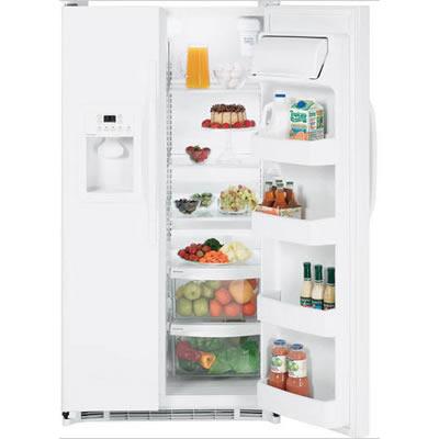 Hotpoint 36-inch, 25 cu. ft. Side-by-Side Refrigerator with Ice and Water HSS25GFTWW IMAGE 1