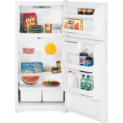 Hotpoint 28-inch, 15.7 cu. ft. Top Freezer Refrigerator HTR16BBSLWW IMAGE 1