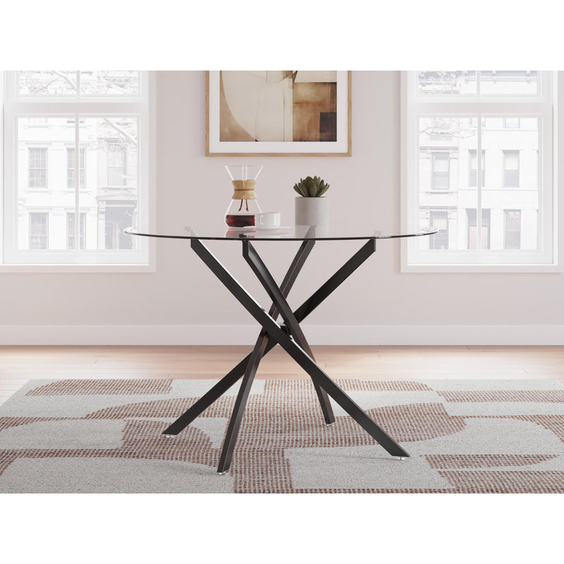 Signature Design by Ashley Round Pharwynn Dining Table with Glass Top and Pedestal Base D446-15 IMAGE 4