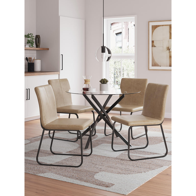 Signature Design by Ashley Round Pharwynn Dining Table with Glass Top and Pedestal Base D446-15 IMAGE 6