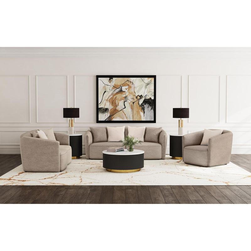 Coaster Furniture Townsend 504755 Chenille Upholstered Rolled Arm Loveseat - Latte IMAGE 9