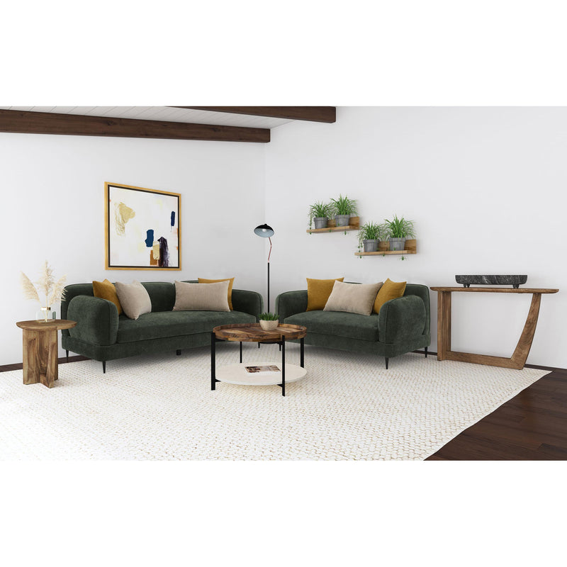 Coaster Furniture Jade 509131 Chenille Upholstered Modern Track Arm Sofa - Green IMAGE 2