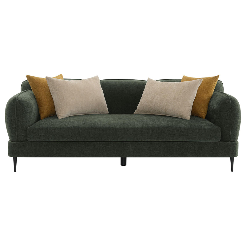 Coaster Furniture Jade 509131 Chenille Upholstered Modern Track Arm Sofa - Green IMAGE 3