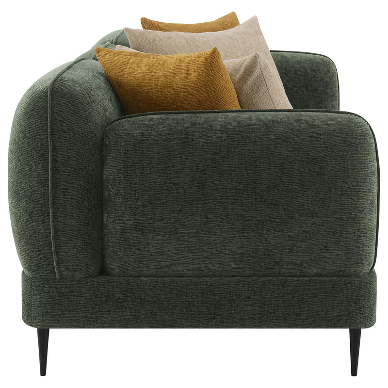 Coaster Furniture Jade 509131 Chenille Upholstered Modern Track Arm Sofa - Green IMAGE 5