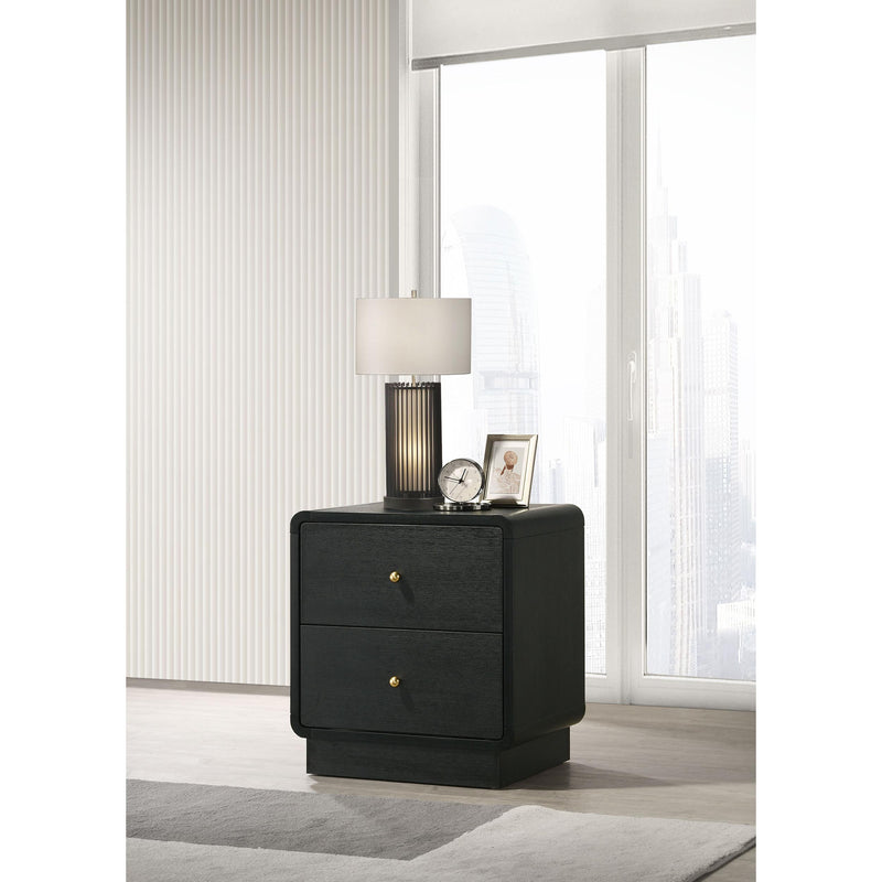 Coaster Furniture Cavelle 223662 2-drawer Nightstand Bedside Table - Black IMAGE 2