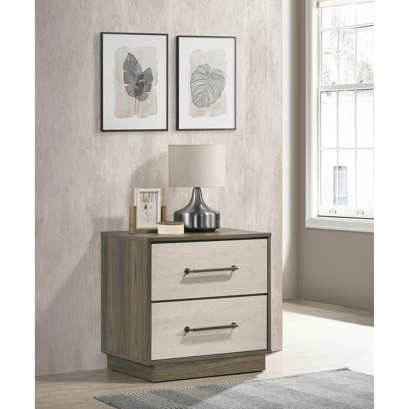 Coaster Furniture Fenwick 224982 2-drawer Nightstand Bedside Table - Grey Oak IMAGE 2