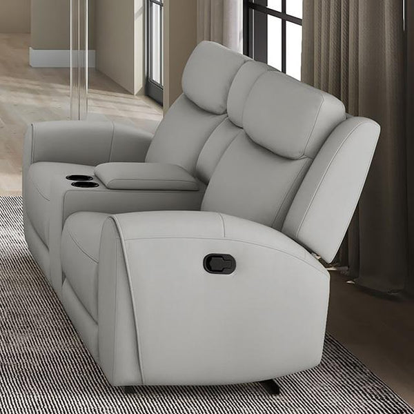 Furniture of America Jacobus CM9986LG-LV-M Manual Recliner Loveseat w/ Console IMAGE 1