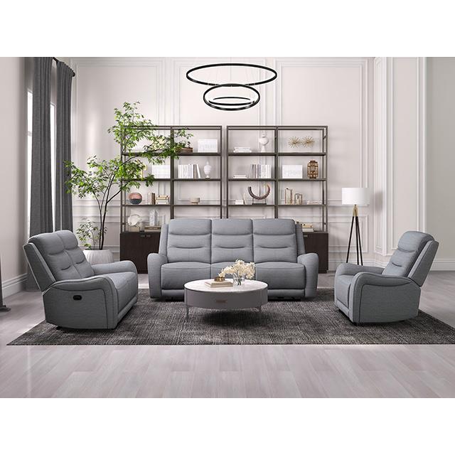 Furniture of America Matthias CM9987GY-LV-M Manual Recliner Loveseat w/ Console IMAGE 2