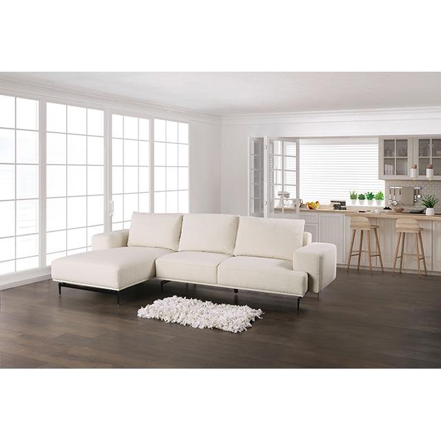 Furniture of America Baerum FM63006WH-SECT-L Sectional, Left Chaise IMAGE 2