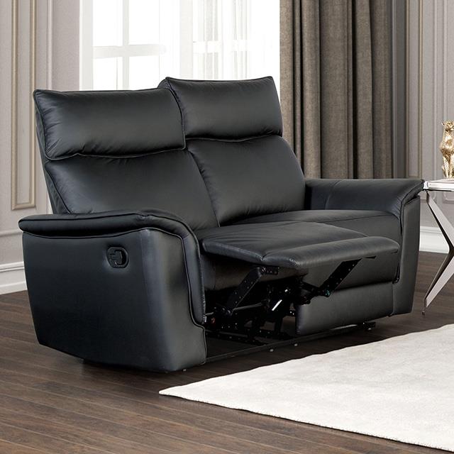 Furniture of America Bienne FM69002BK-LV-M Loveseat Manual Recliner IMAGE 1