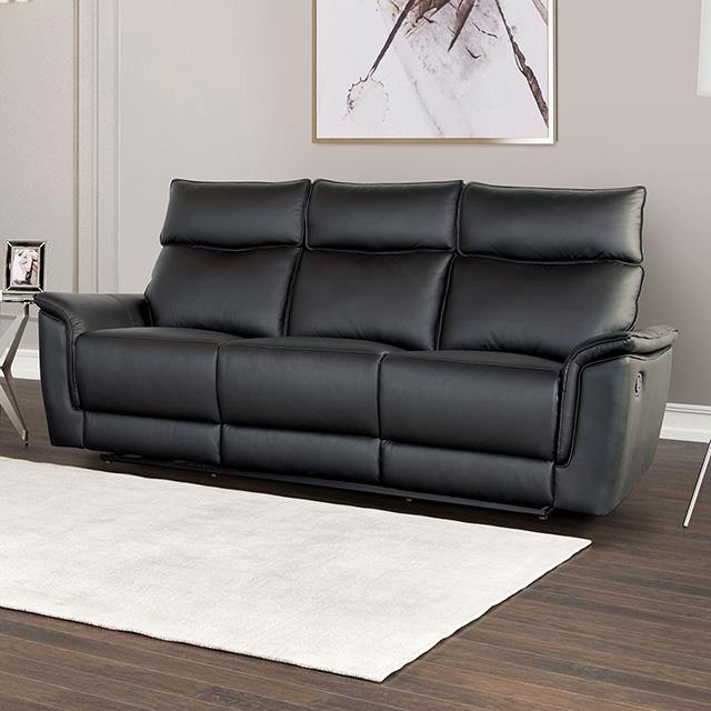 Furniture of America Bienne FM69002BK-SF-M Sofa Manual Recliner IMAGE 1