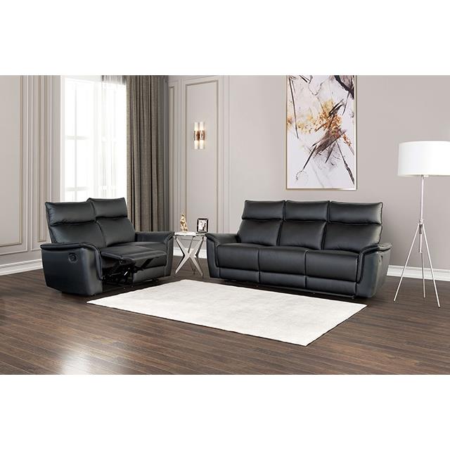 Furniture of America Bienne FM69002BK-SF-M Sofa Manual Recliner IMAGE 2