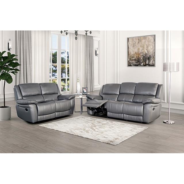 Furniture of America Glarus FM69003DG-SF-M Sofa Manual Recliner IMAGE 2