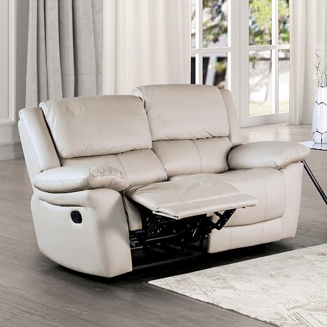 Furniture of America Glarus FM69003WH-LV-M Loveseat Manual Recliner IMAGE 1