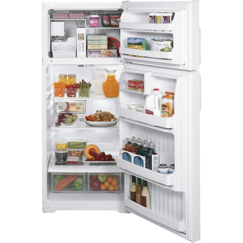 Hotpoint 28-inch, 18.2 cu. ft. Top Freezer Refrigerator with Ice HTH18GCTWW IMAGE 2